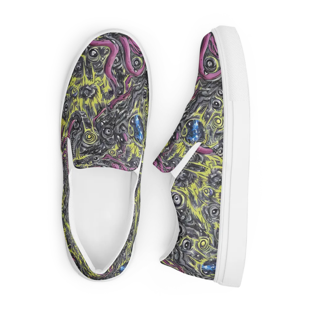 Acid Gaze on Men's Slip-On Canvas Shoes — Front
