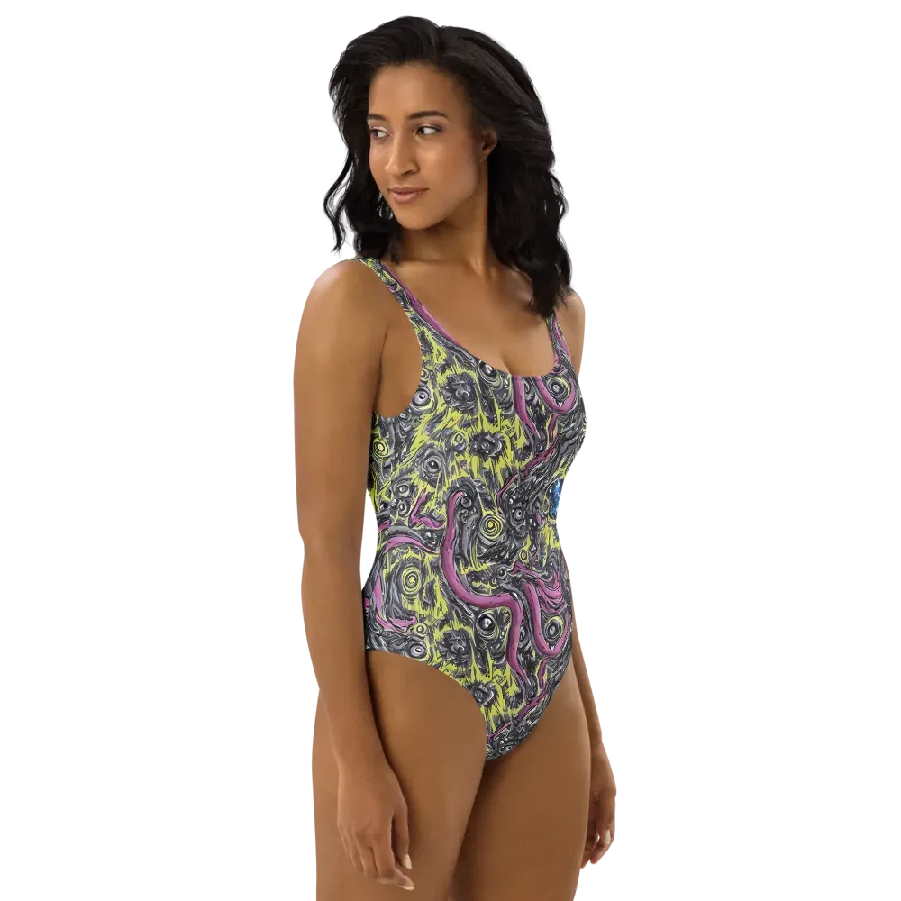 Acid Gaze on One-Piece Swimsuit — Right