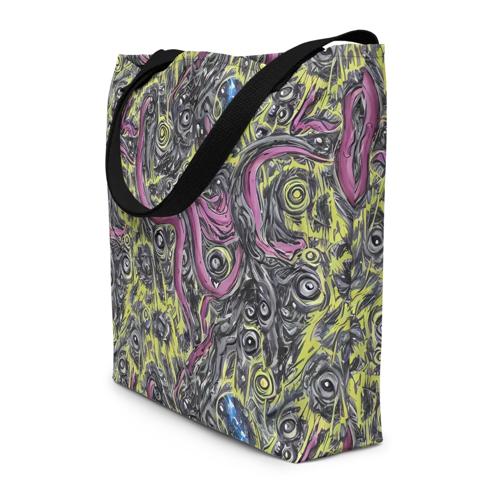 Acid Gaze on Large Tote Bag W/ Pocket — Front