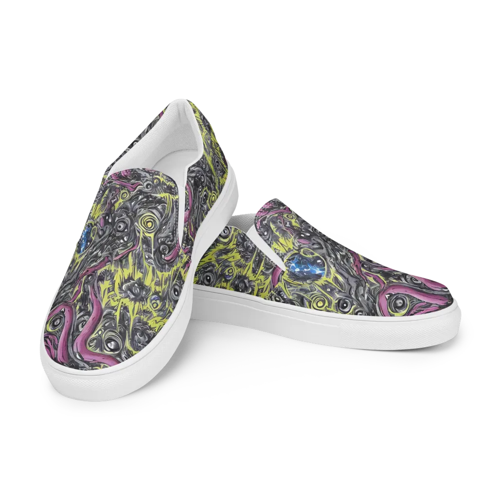 Acid Gaze on Women's Slip-On Canvas Shoes — Left Front
