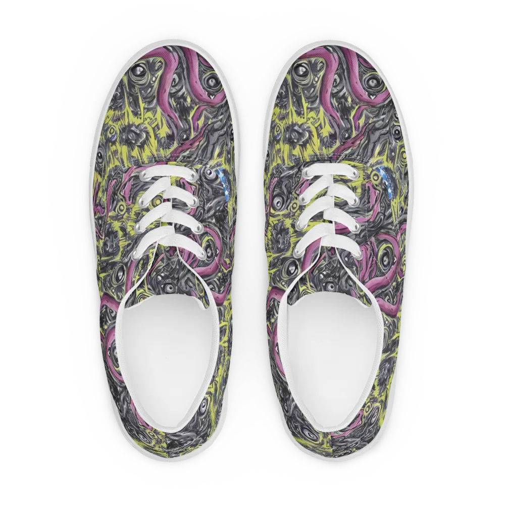Acid Gaze on Men's Lace-Up Canvas Shoes — Front