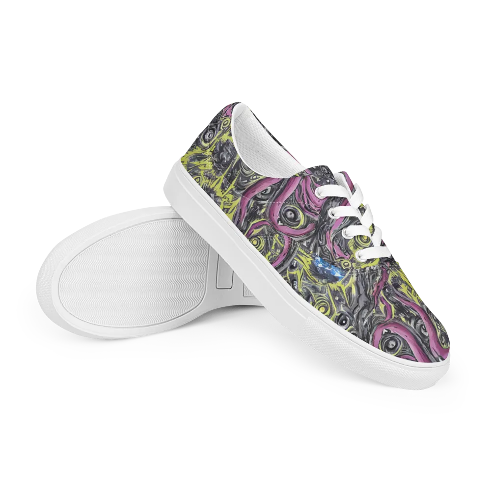 Acid Gaze on Men's Lace-Up Canvas Shoes — Right Front