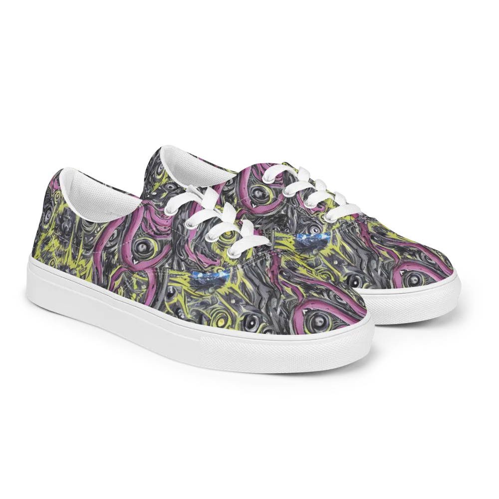 Acid Gaze on Men's Lace-Up Canvas Shoes — Right Front