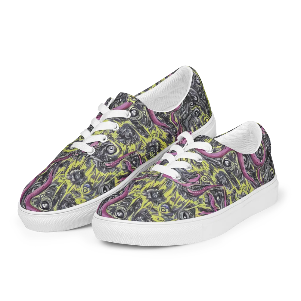 Acid Gaze on Men's Lace-Up Canvas Shoes — Left Front