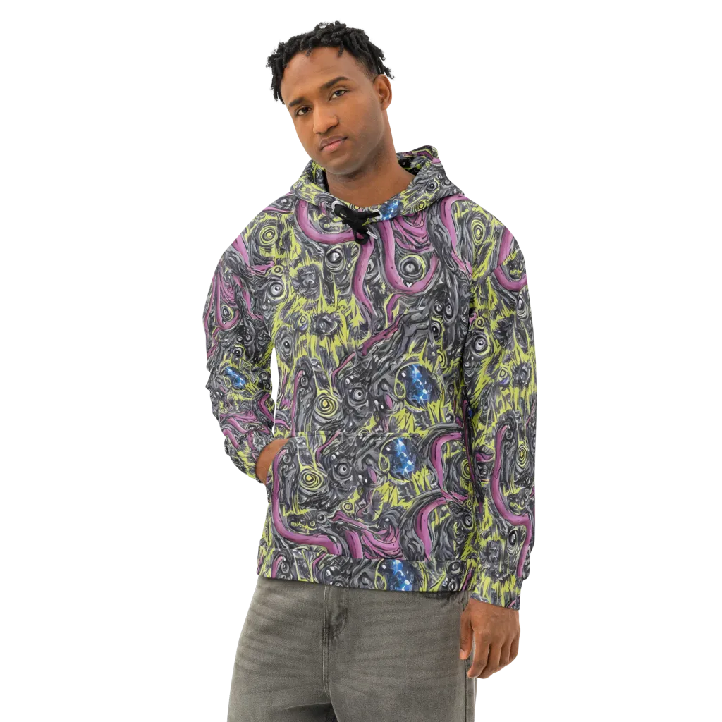 Acid Gaze on Cotton Hoodie — Left Front
