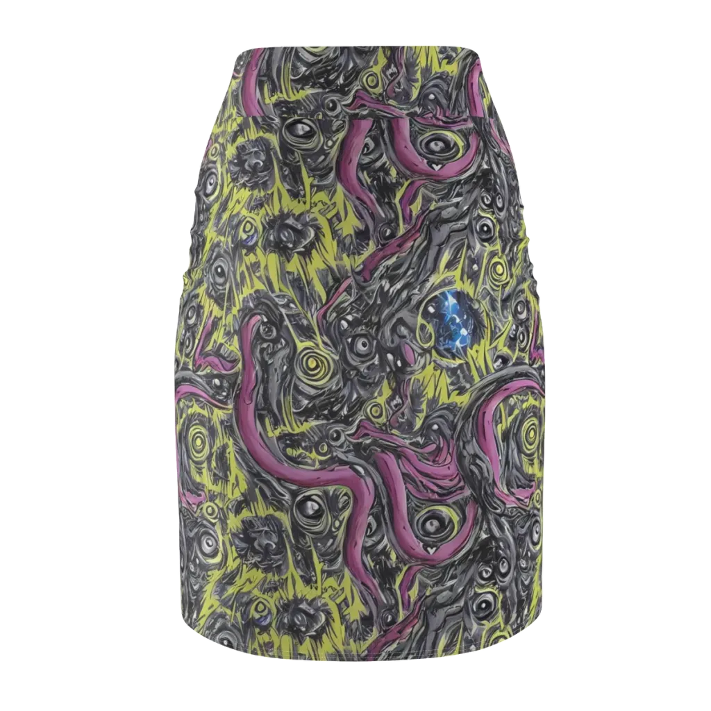 Acid Gaze on Pencil Skirt — Back