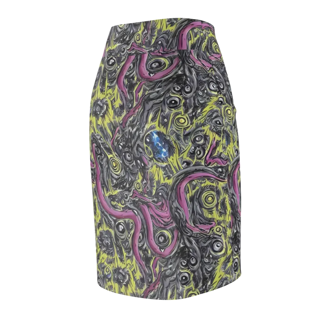 Acid Gaze on Pencil Skirt — Back Side