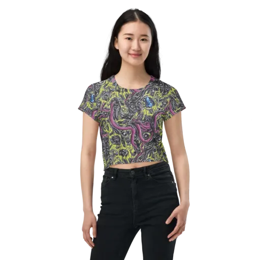 Acid Gaze on a Crop Tee