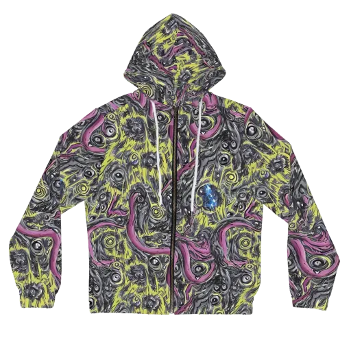 Acid Gaze on a Women's Full-Zip Hoodie