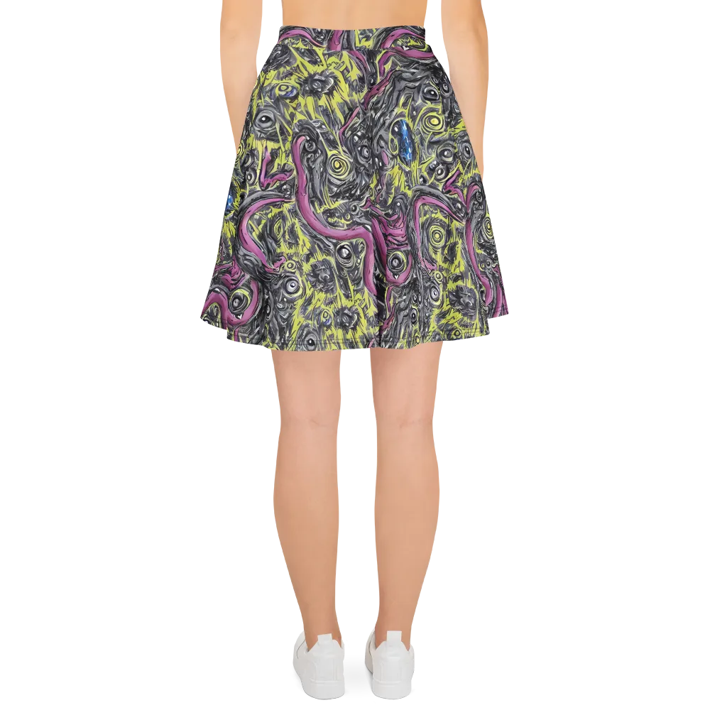 Acid Gaze on Skater Skirt — Back