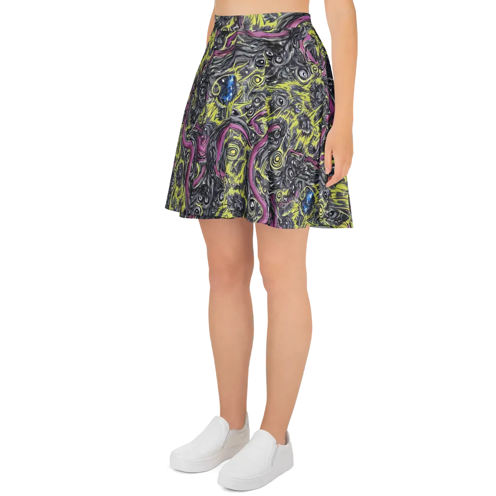 Acid Gaze on Skater Skirt — Left