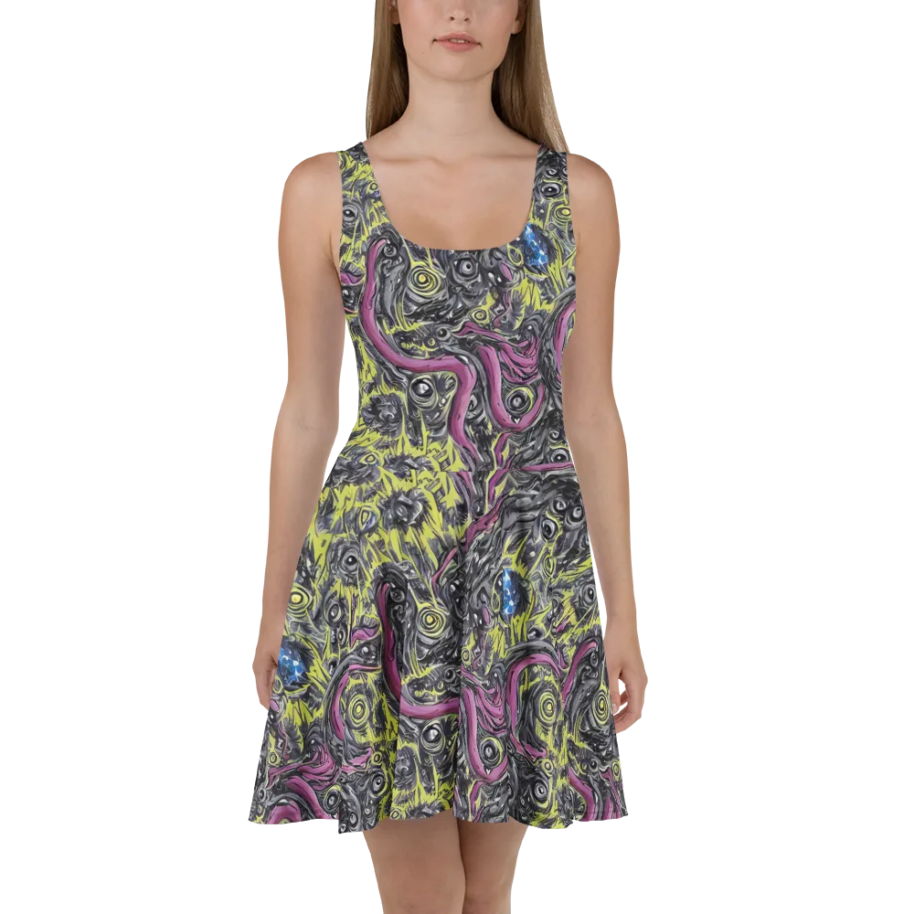 Acid Gaze on Skater Dress — Front