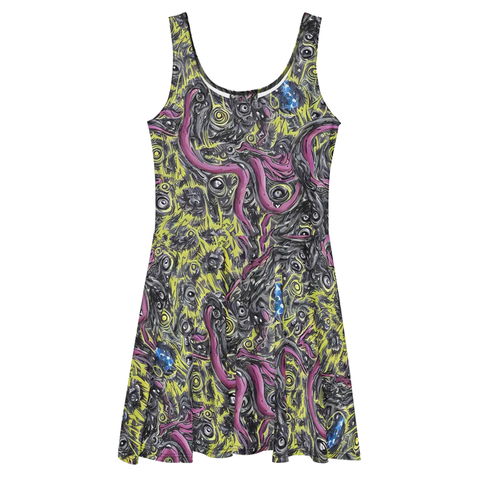 Acid Gaze on Skater Dress — Front