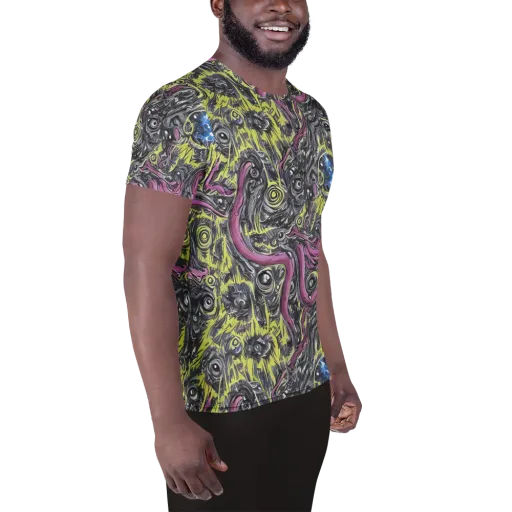 Acid Gaze on a Men's Athletic T-Shirt