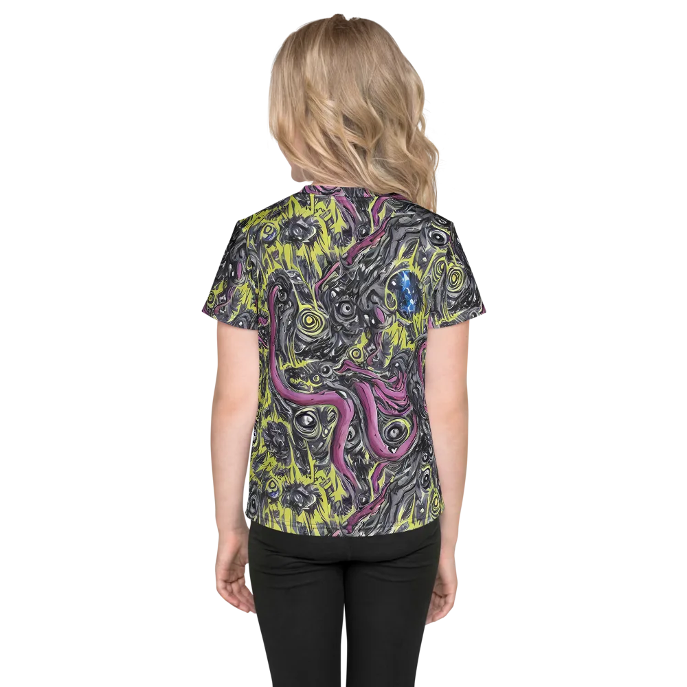 Acid Gaze on Kids Crew Neck T-Shirt — Back