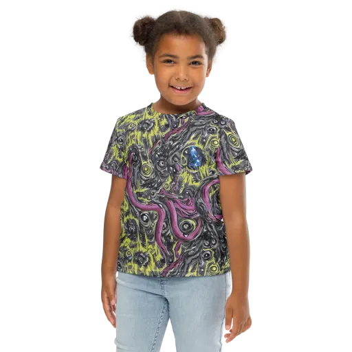 Acid Gaze on a Kids Crew Neck T-Shirt
