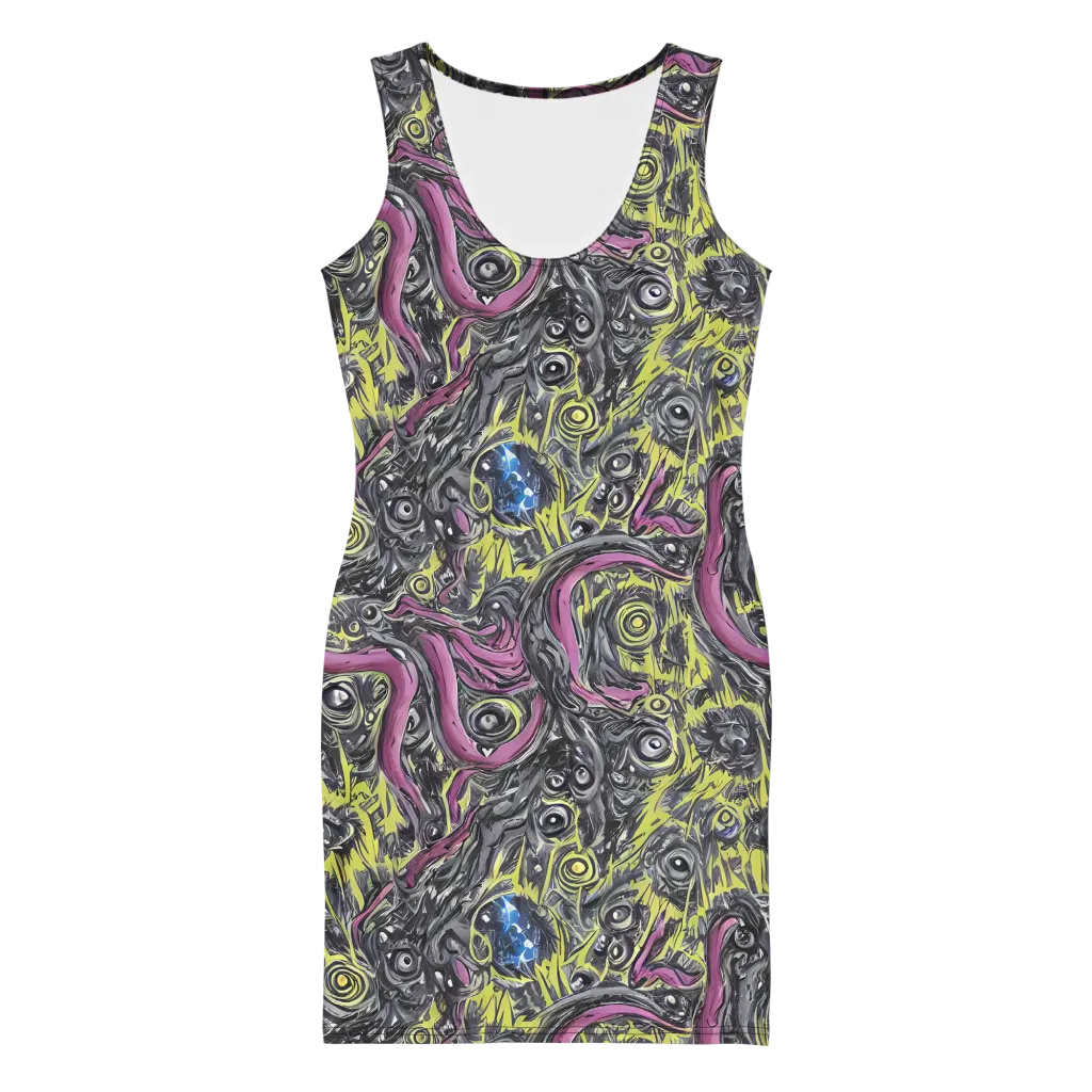 Acid Gaze on Bodycon Dress — Front