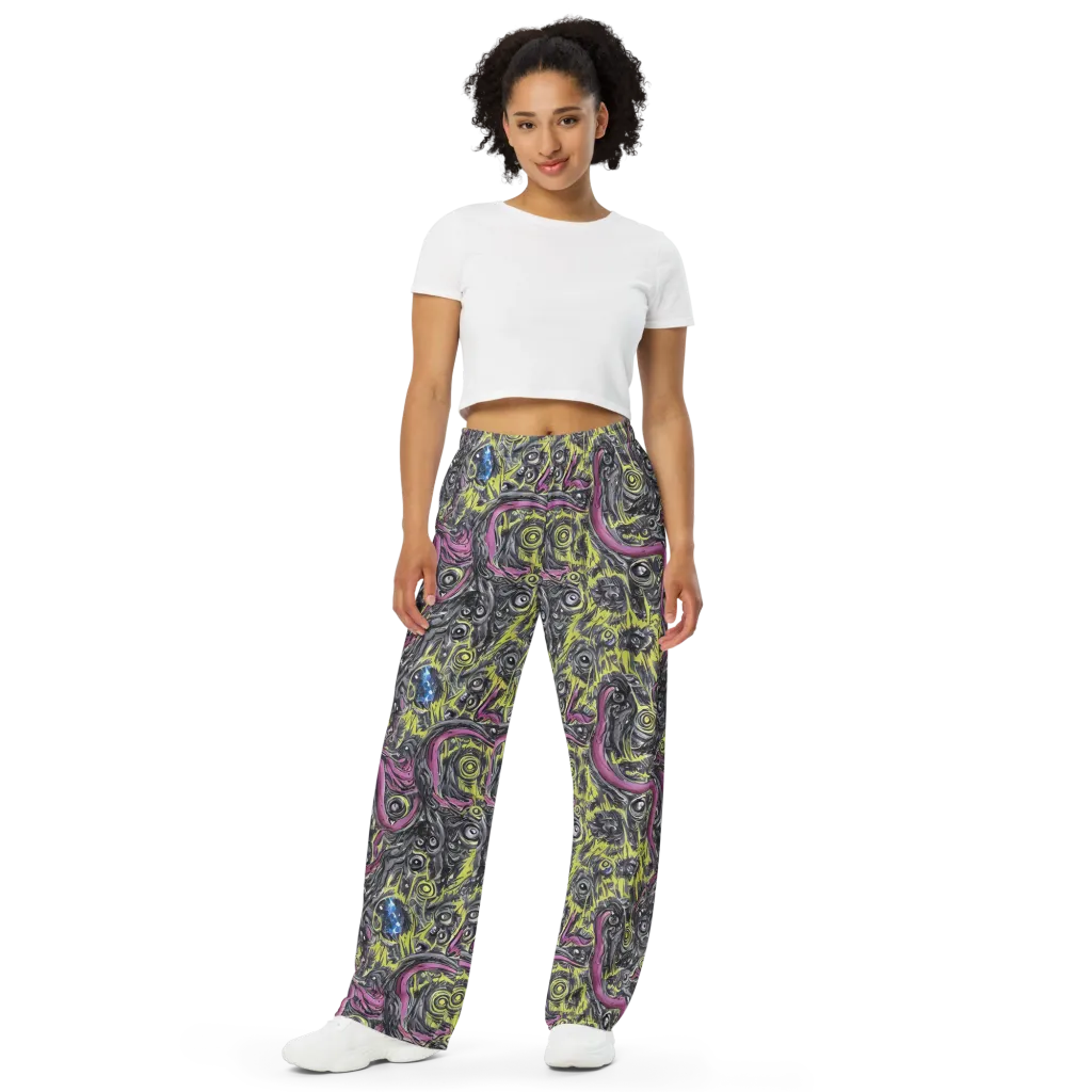 Acid Gaze on Wide-Leg Pants — Front