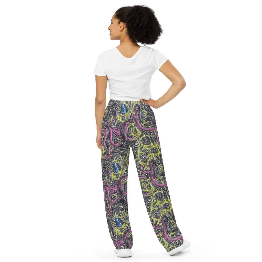 Acid Gaze on Wide-Leg Pants — Back