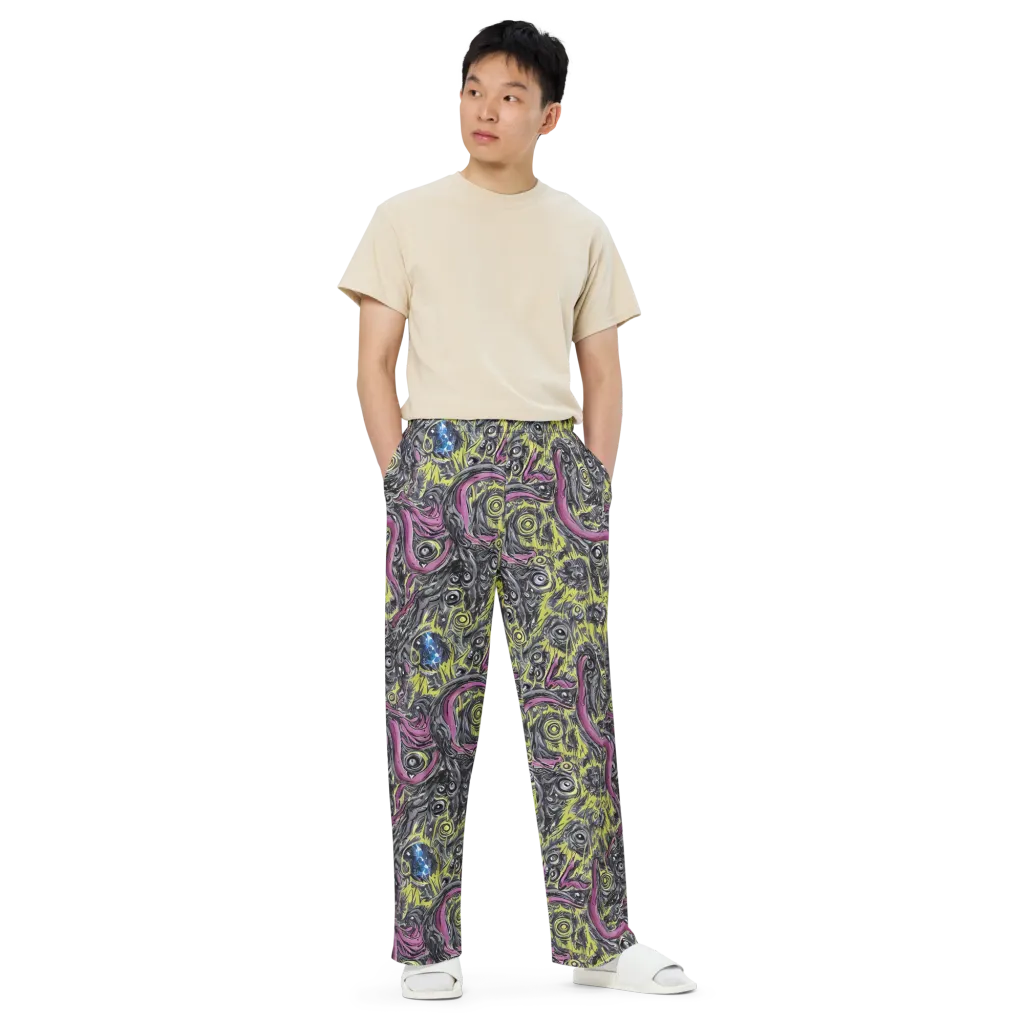 Acid Gaze on Wide-Leg Pants — Front