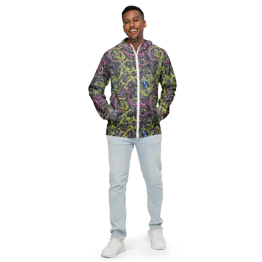 Acid Gaze on a Men's Windbreaker