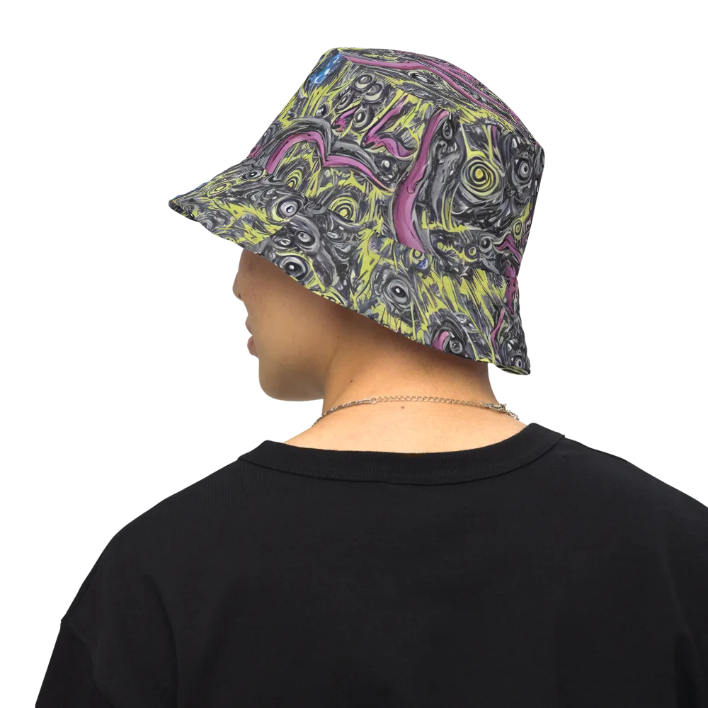 Acid Gaze on Reversible Bucket Hat — Back Inside