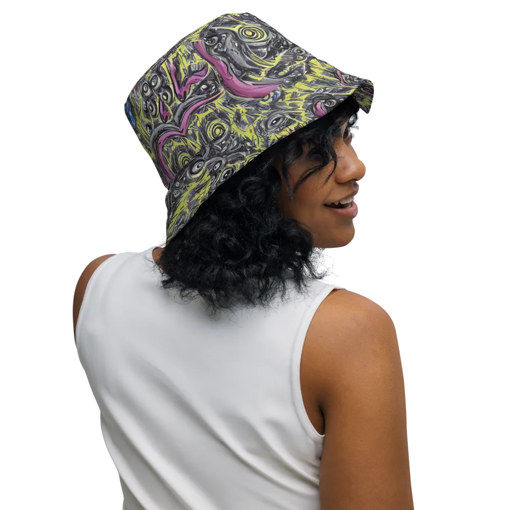Acid Gaze on Reversible Bucket Hat — Right Outside