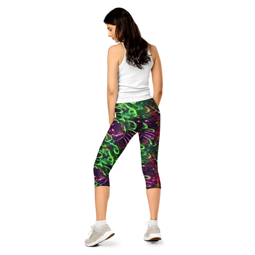 Quantum Ribbons on Capri Leggings — Back