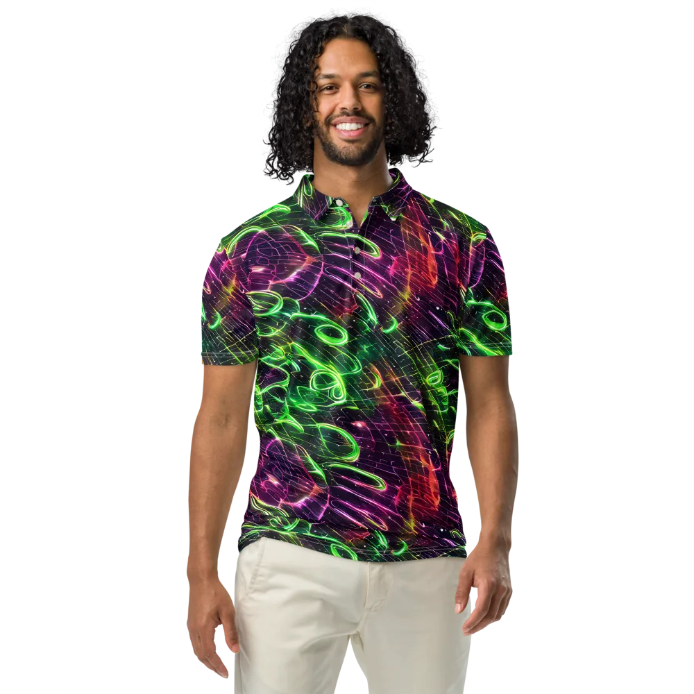Quantum Ribbons on Men's Slim Fit Polo Shirt — Front
