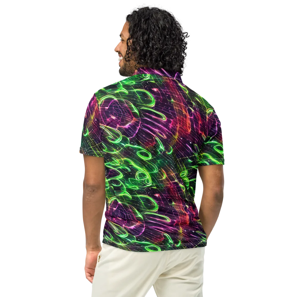 Quantum Ribbons on Men's Slim Fit Polo Shirt — Back