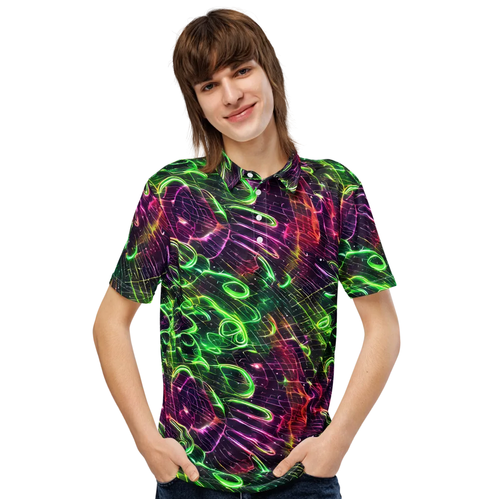 Quantum Ribbons on Men's Slim Fit Polo Shirt — Front