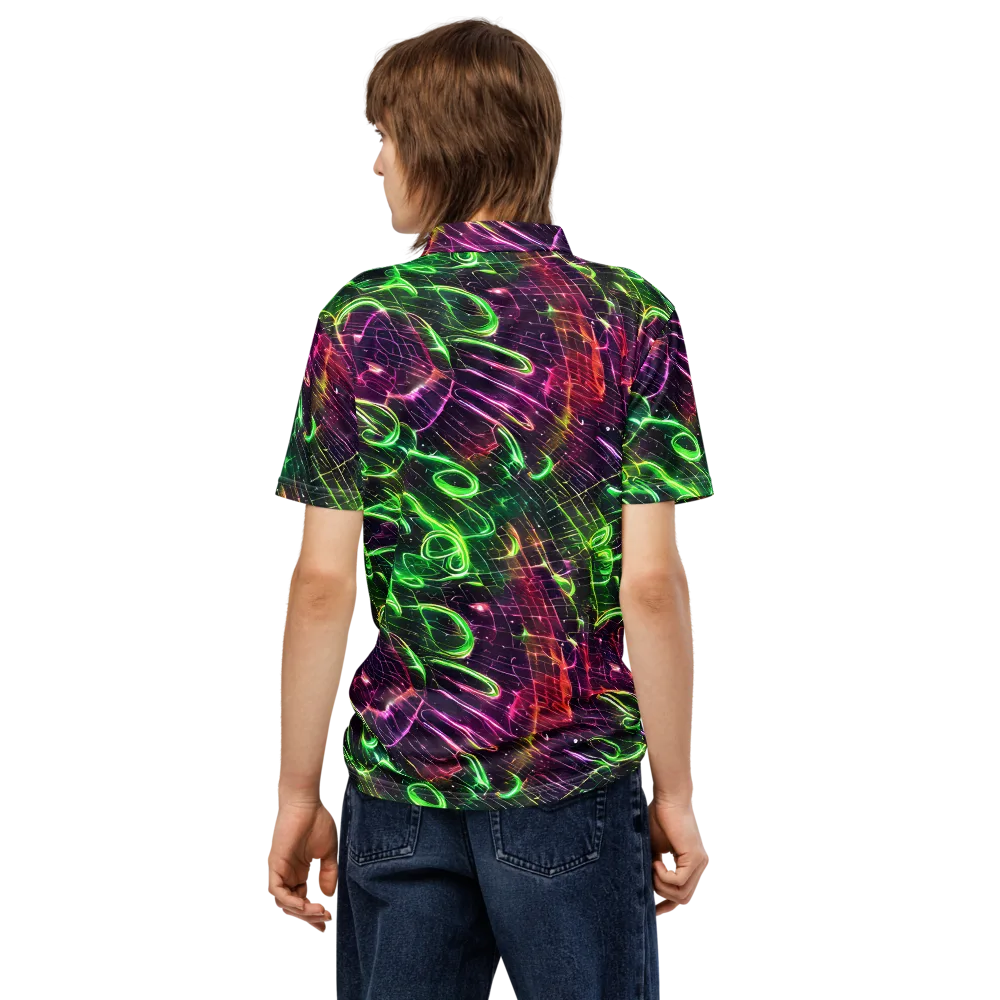 Quantum Ribbons on Men's Slim Fit Polo Shirt — Back