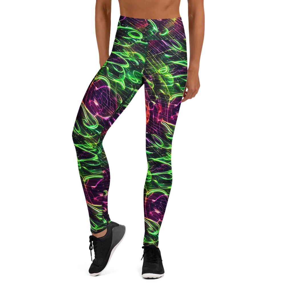 Quantum Ribbons on Yoga Leggings — Front