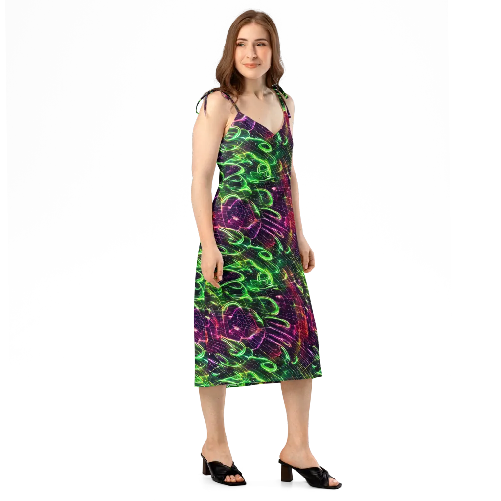 Quantum Ribbons on Slip Dress — Right Front