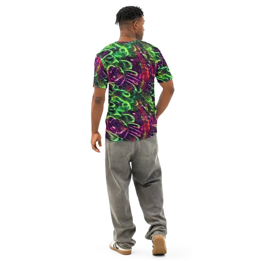 Quantum Ribbons on Men's Cotton Crew Neck T-Shirt — Back