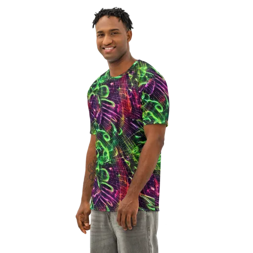 Quantum Ribbons on a Men's Cotton Crew Neck T-Shirt