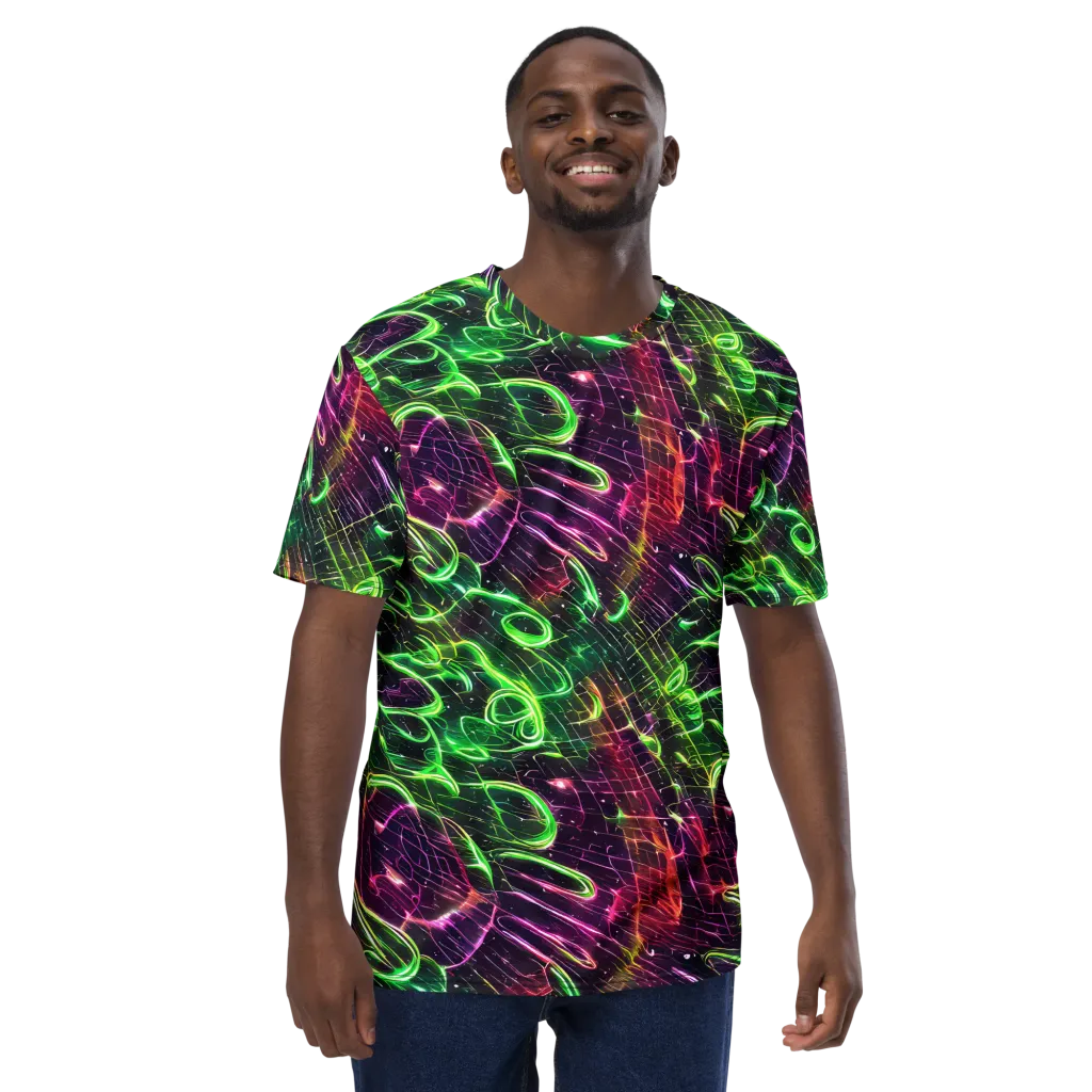 Quantum Ribbons on Men's Crew Neck T-Shirt — Front