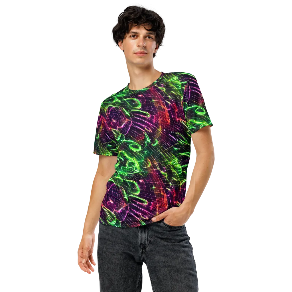 Quantum Ribbons on Men's Crew Neck T-Shirt — Front