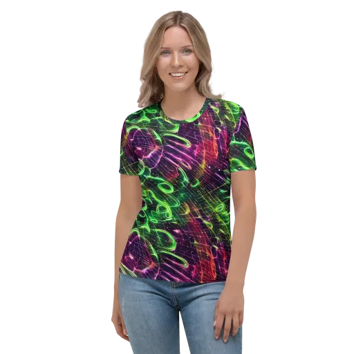 Quantum Ribbons on a Women's Crew Neck T-Shirt