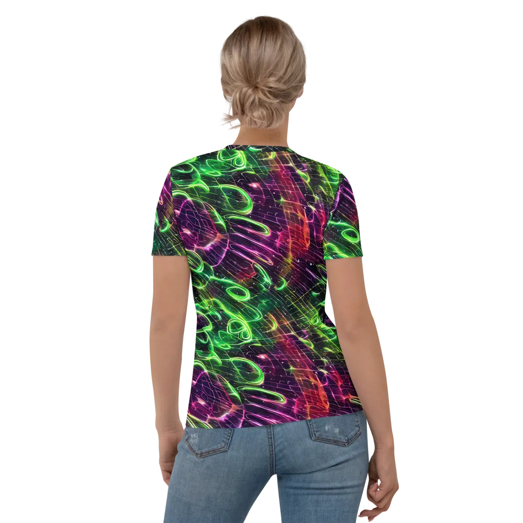 Quantum Ribbons on Women's Crew Neck T-Shirt — Back
