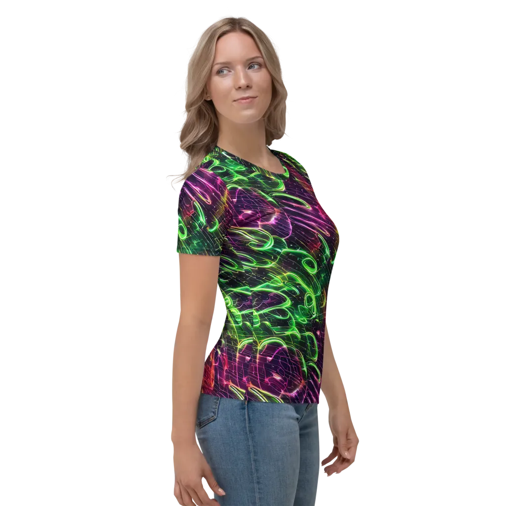 Quantum Ribbons on Women's Crew Neck T-Shirt — Right