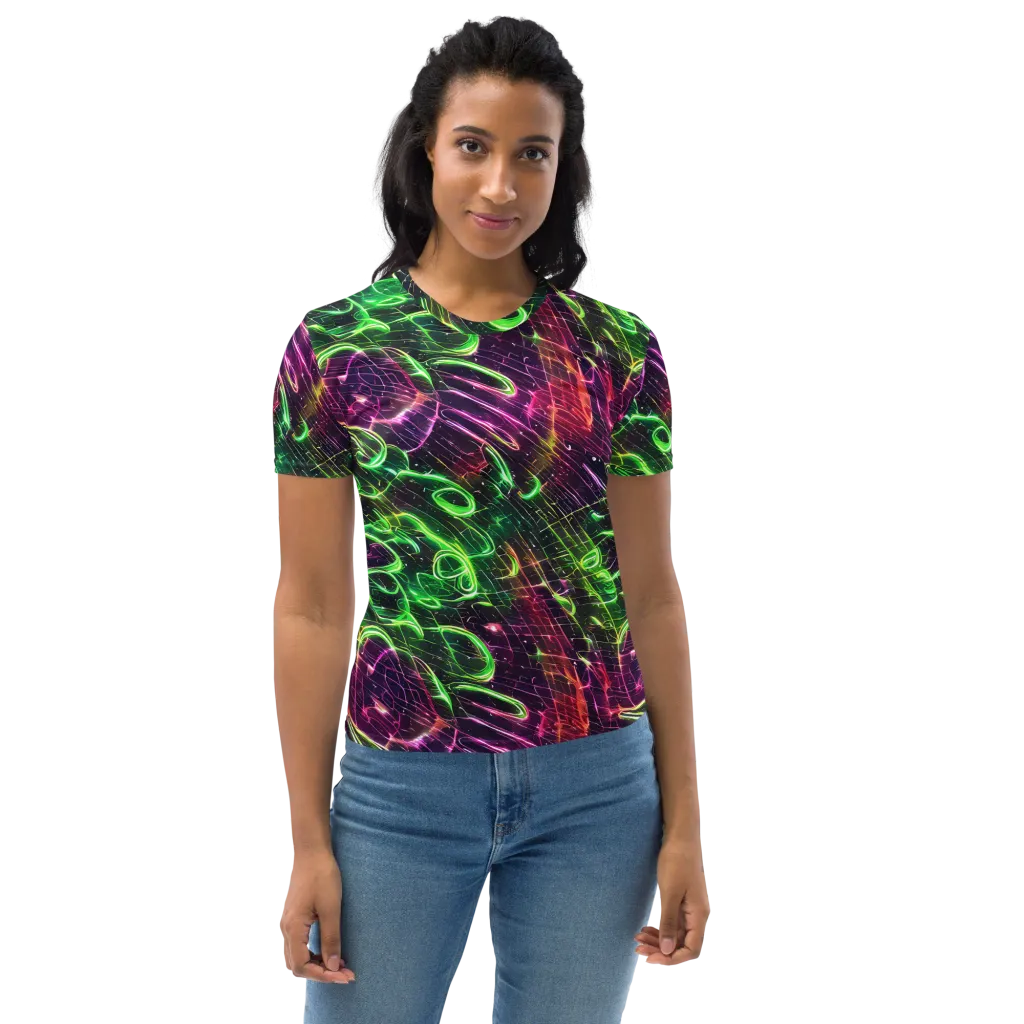 Quantum Ribbons on Women's Crew Neck T-Shirt — Front