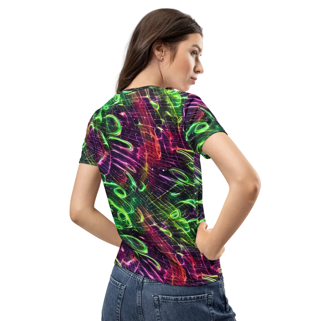 Quantum Ribbons on Women's Crew Neck T-Shirt — Back