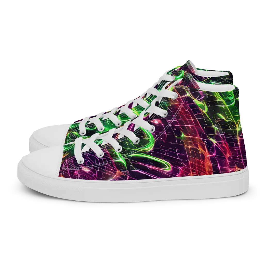 Quantum Ribbons on Women's High Top Canvas Shoes — Left