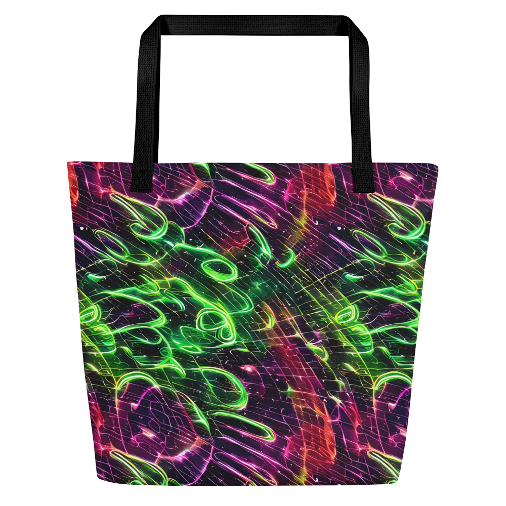 Quantum Ribbons on Large Tote Bag W/ Pocket — Front
