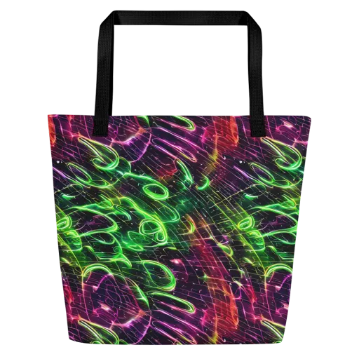 Quantum Ribbons on a Large Tote Bag W/ Pocket