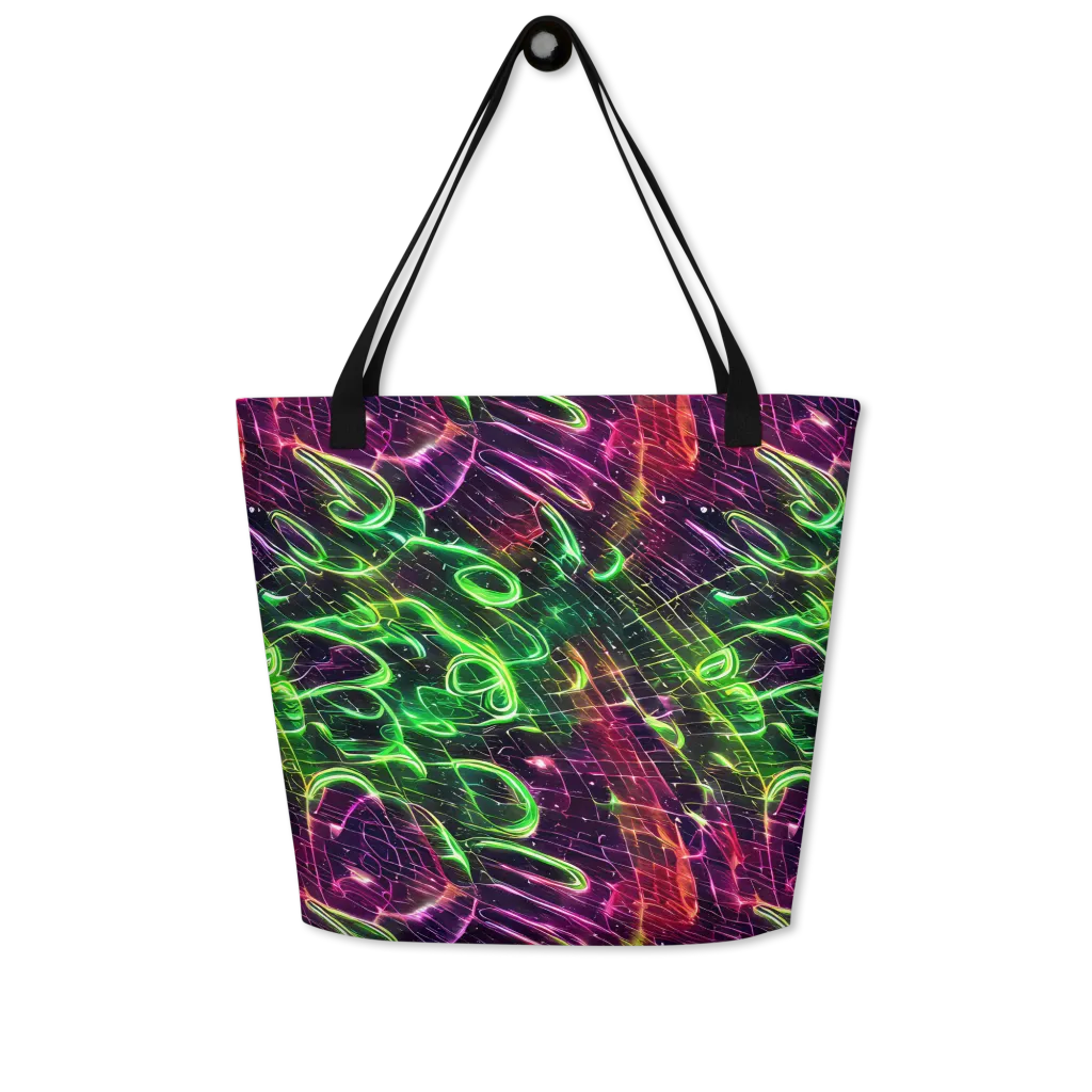 Quantum Ribbons on Large Tote Bag W/ Pocket — Front