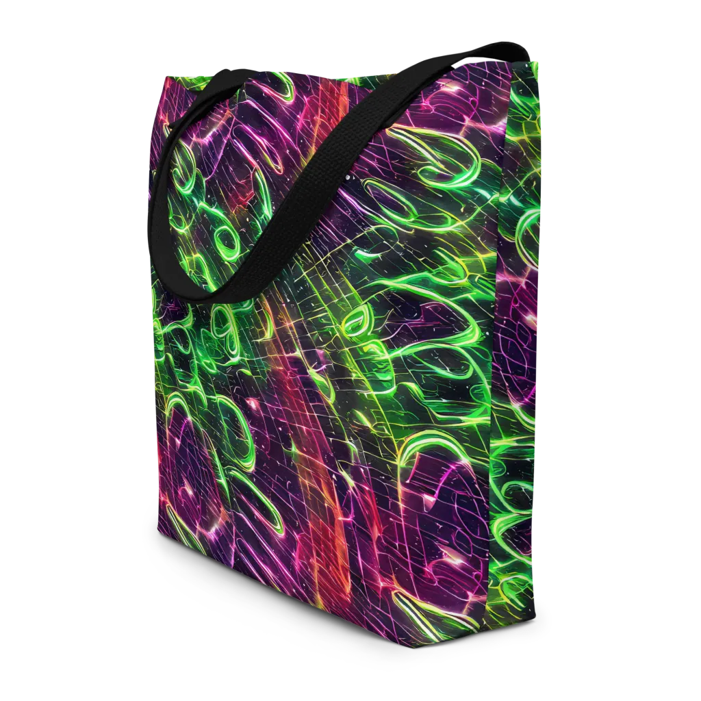 Quantum Ribbons on Large Tote Bag W/ Pocket — Front