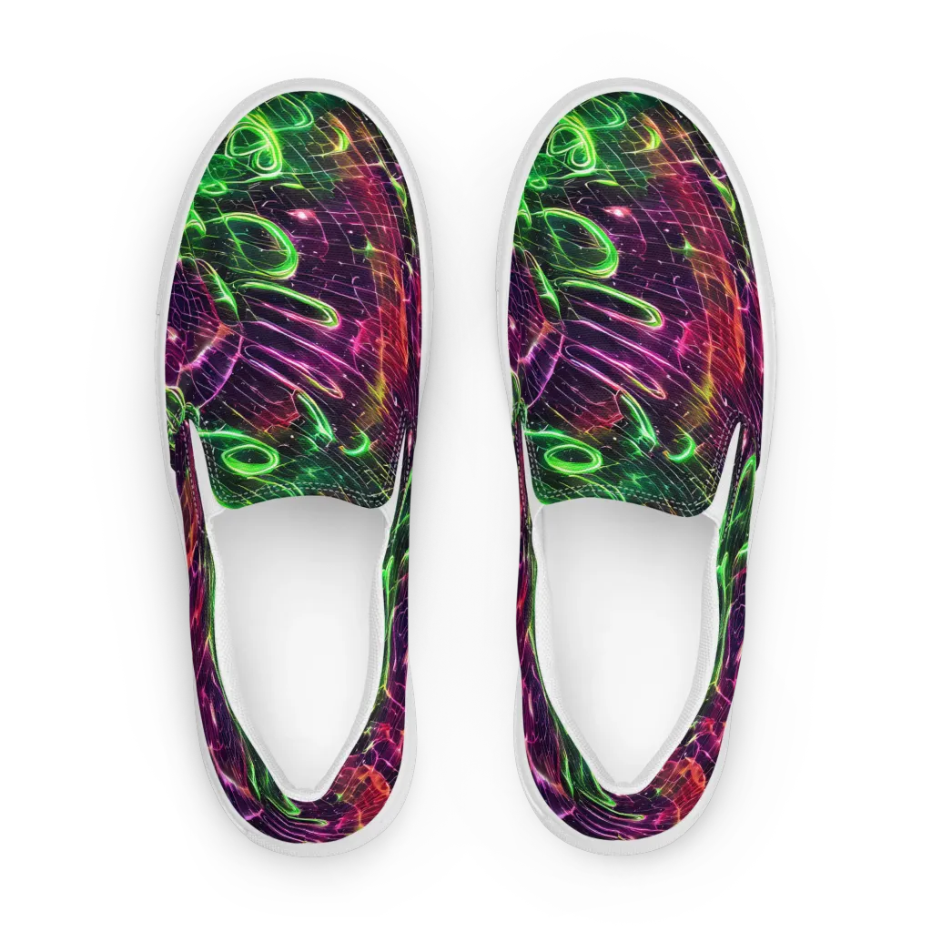 Quantum Ribbons on Women's Slip-On Canvas Shoes — Front