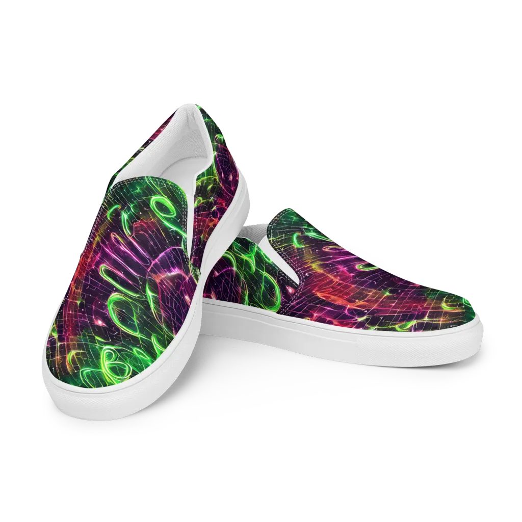 Quantum Ribbons on Women's Slip-On Canvas Shoes — Left Front
